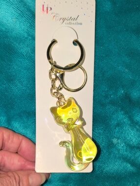 Yellow Cat Keychain  Bag Charm